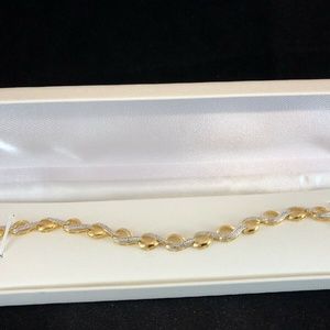 18 KT Gold Diamond Accent Infinity Bracelet  $250 nwb